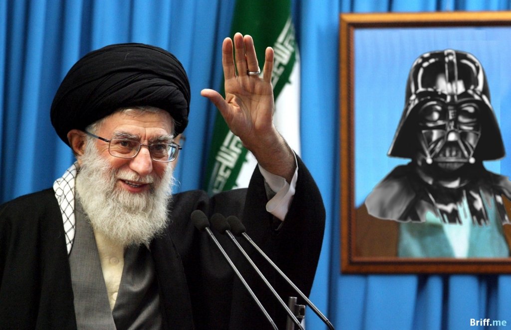 Iran Leader Ayatollah Ali Khamenei with Darth Vader from Star Wars - Briff.me
