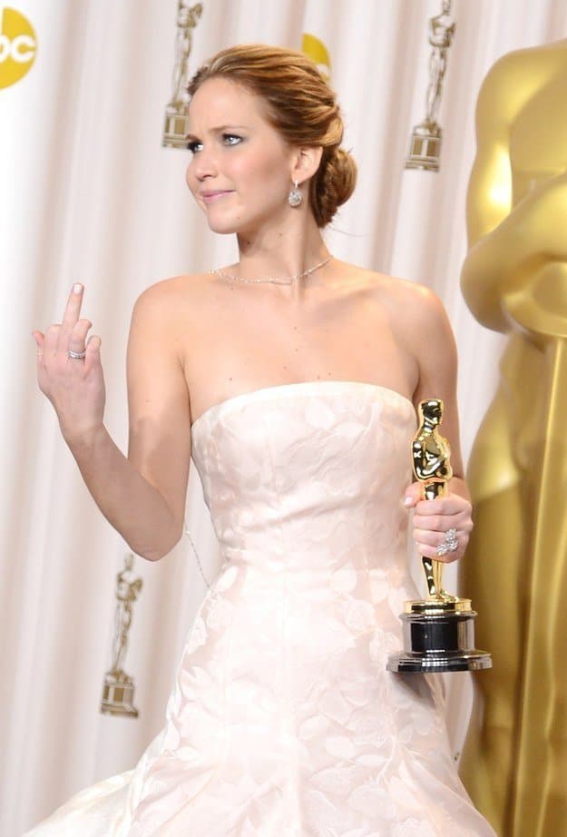 Jennifer Lawrence Giving the Finger