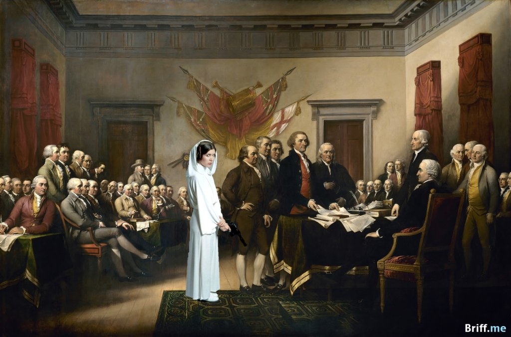 US Declaration of Independence with Princess Leia from Star Wars - Briff.me