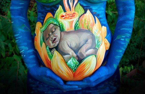Pregnant Belly Painting Baby Inside