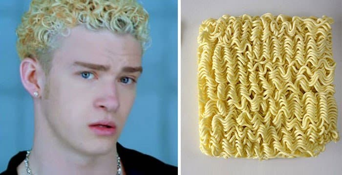 Similar to Each Other 1 - Justin Timberlake Hair and Ramen Noodles