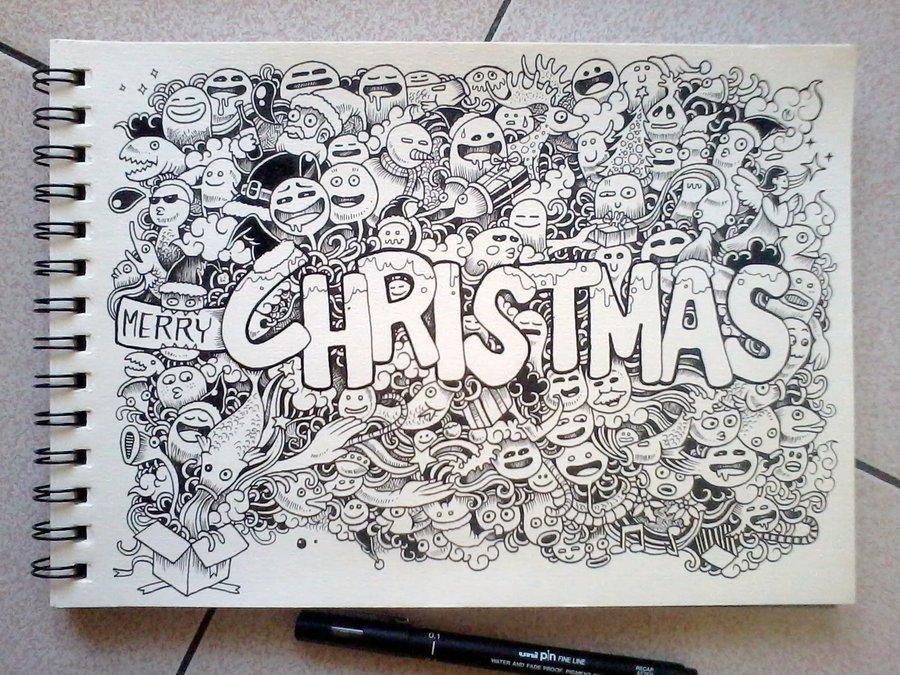 Merry Christmas Original Greetings Doodle 2