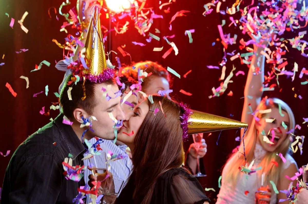 Romantic Kiss for New Years Eve Party