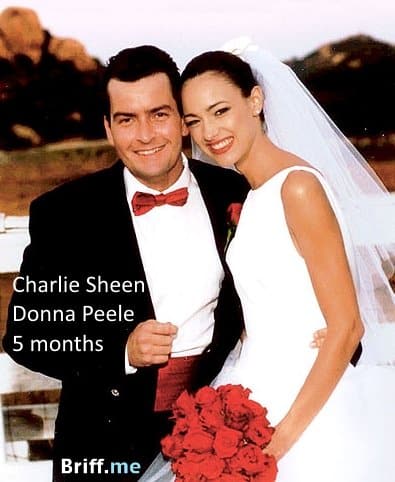 Short Marriage - Charlie Sheen and Donna Peele - 5 months