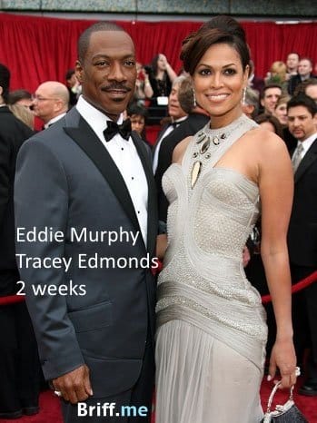 Short Marriage - Eddie Murphy and Tracey Edmonds - 2 weeks