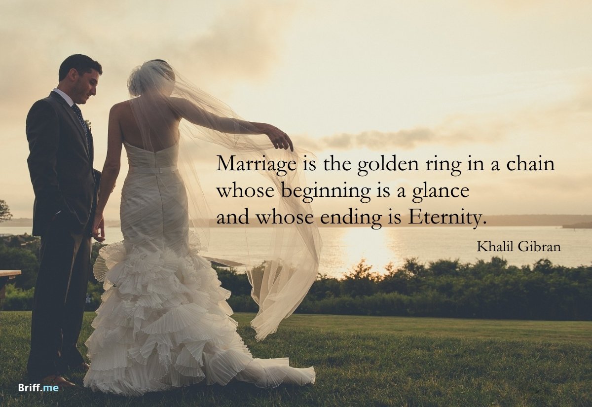 Wedding Quotes Golden ring in a chain