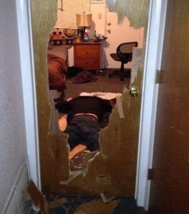 Drunk Fail Breaking Door