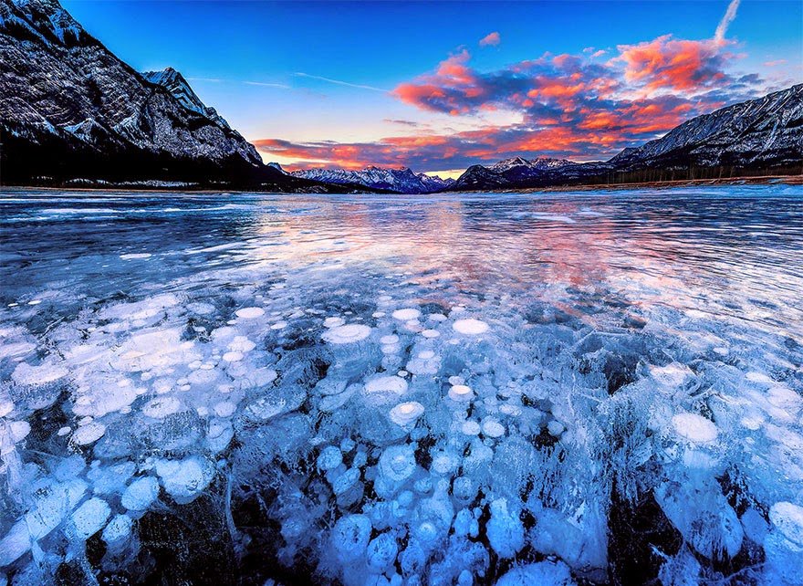 Abraham Lake In Alberta, Canada Frozen Lakes