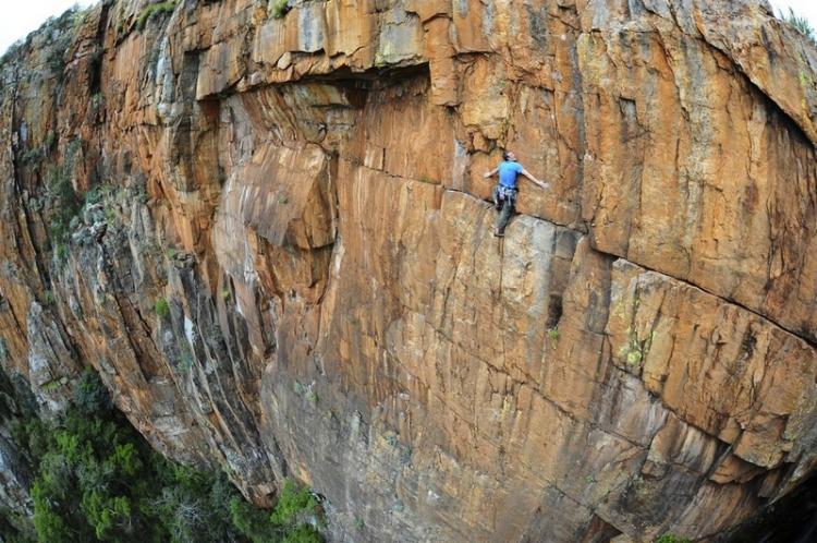British climber John Roberts in South Africa High Place