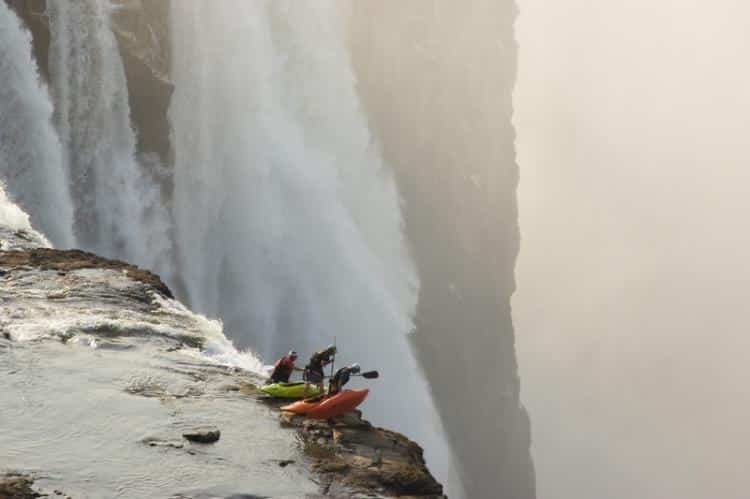Extreme kayaking at Victoria Falls High Place