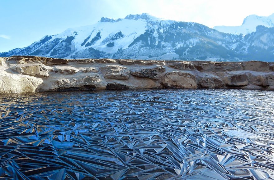 Pond In Switzerland Frozen Lake