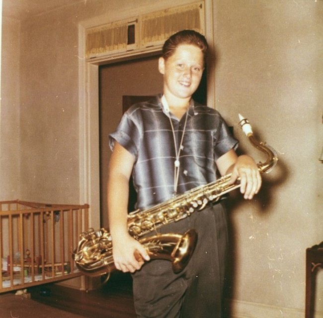 A young BIll Clinton with his saxophone. [c. 1960] Young Celebrity