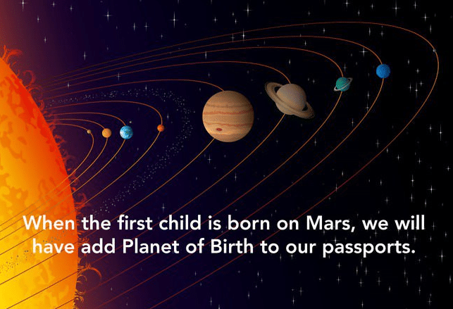 Child born on Mars Smart Idea