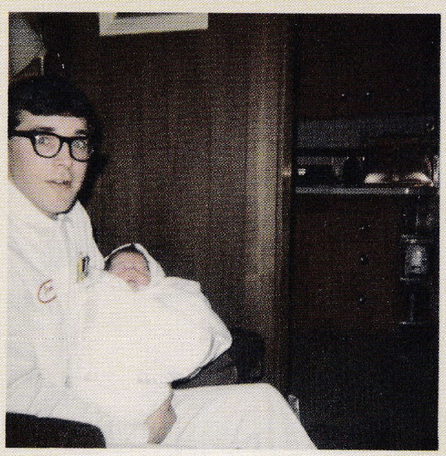 Don Cobain, Kurt Cobain's father, holds his new-born son. [1967] Young Celebrity