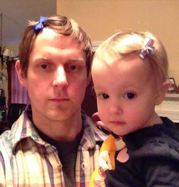 Father's Hair Bow Parenting Fails