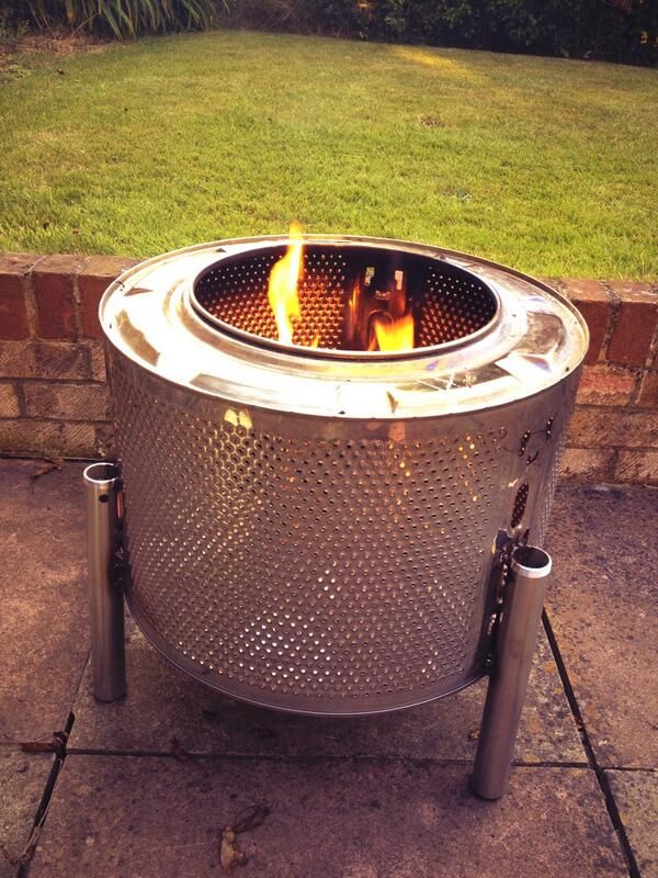 Firepit from Washing Machine Drum Upcycling