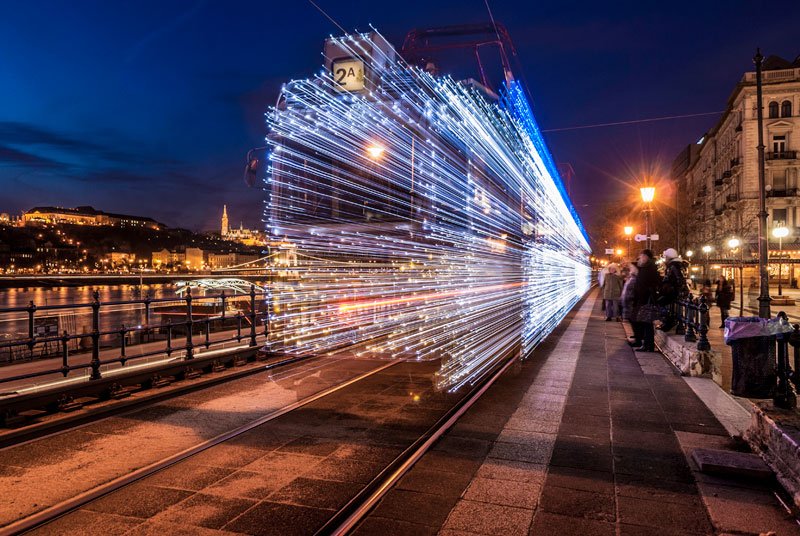 Going Back to the Future in a twinkling LED Tram Great Photos