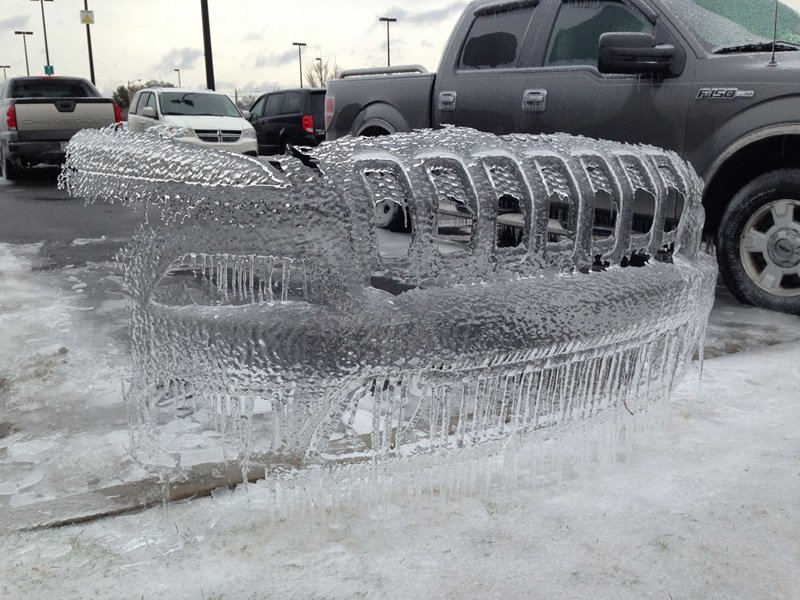 Ice Grill created by a Car in Greenville, North Carolina Great Photos