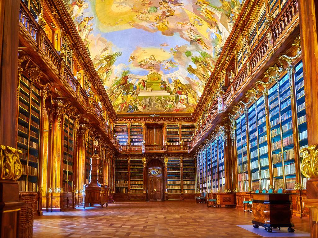 The main hall of the Strahov library in Prague House of Books