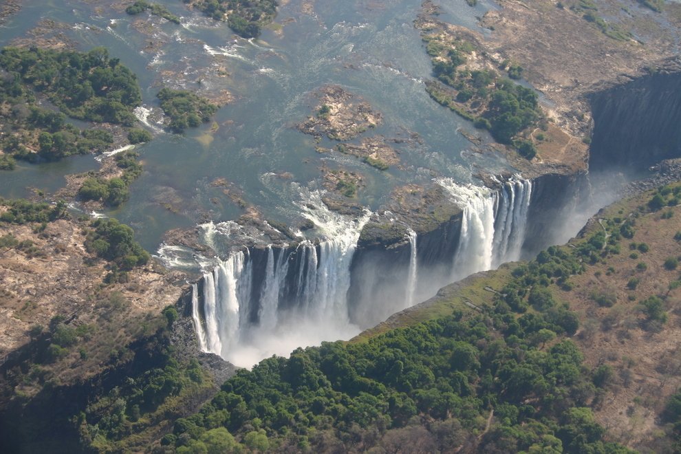 Victoria Falls bordering Zimbabwe and Zambia in Africa Unusual Places