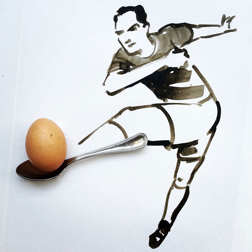 egg spoon Creative Drawing