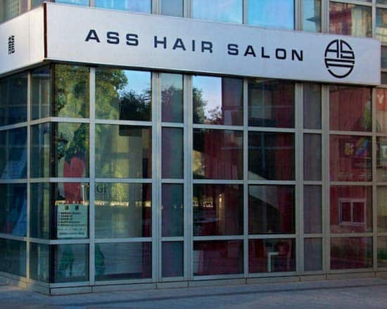 ASS Hair Saloon Funny Sign