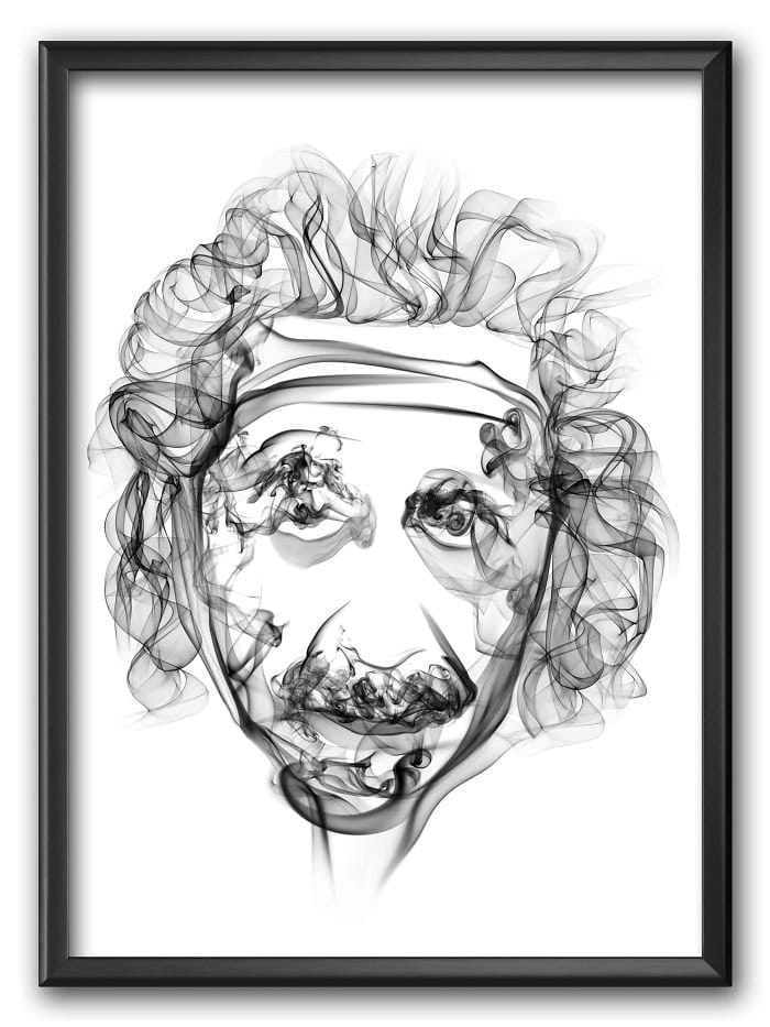 Albert Einstein Smoke Poster