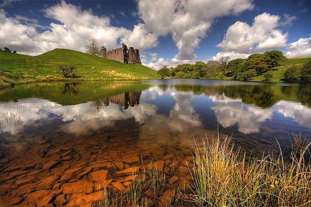 Castle Water Reflection