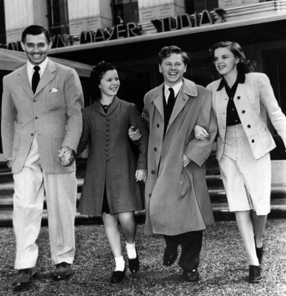 Clark Gable, Shirley Temple, Mickey Rooney, Judy Garland Rare Photo