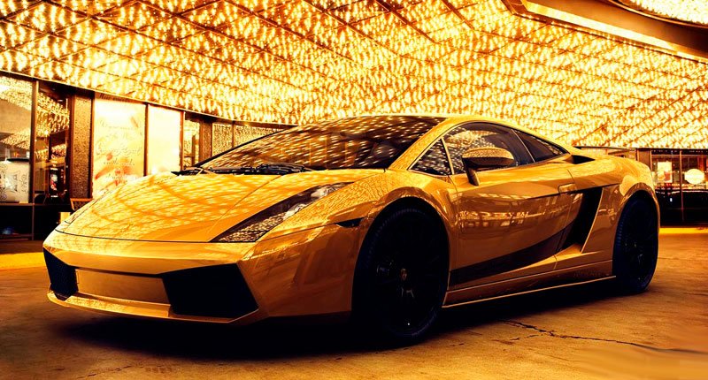 Gold Plated Sports Car Available at every road Crazy Dubai