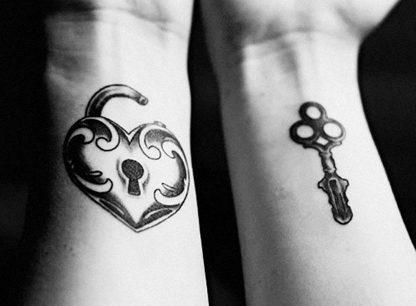 Lock & Key Couple Tattoos