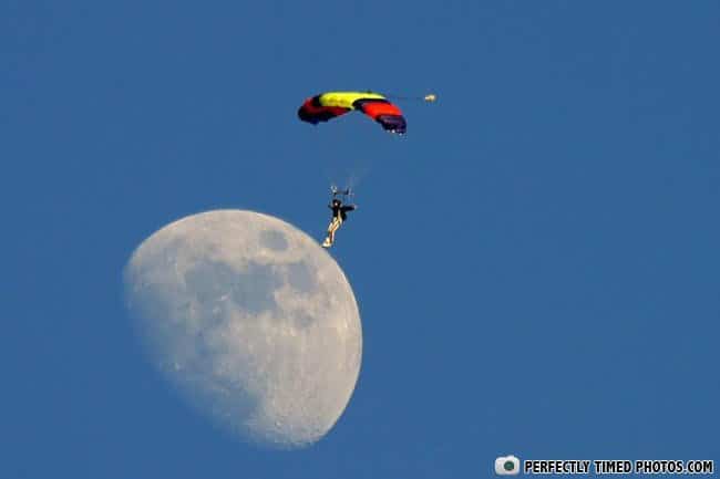 Moon Landing Perfectly Timed Photos