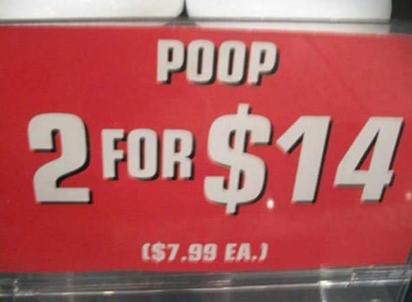 OMG!! Poop For sell Funny Signs