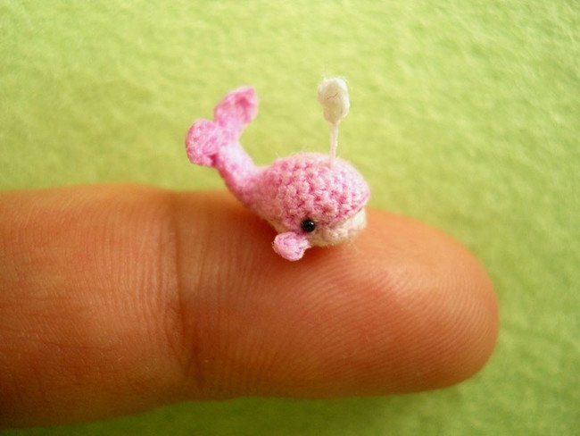 Pink Whale Tiny Crochet