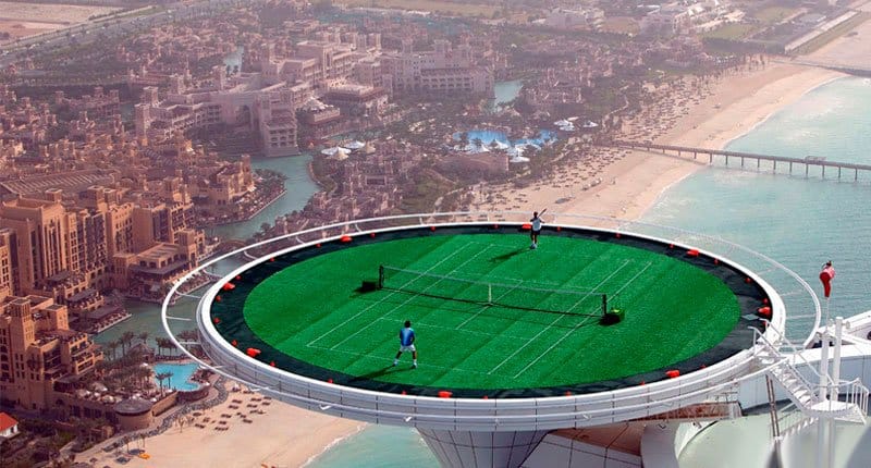 Play Tennis on Top of the building Crazy Dubai