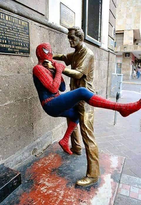 Weaker super hero gets a slam Funny Sculptures