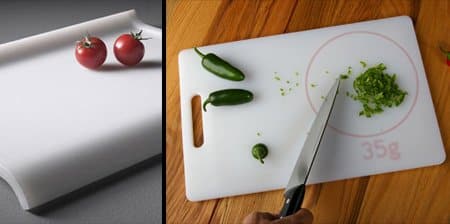 Weight-measuring chopping board Cool Inventions