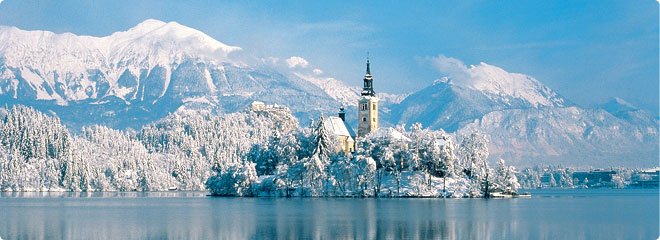 Amazing ski holiday place Lake Bled of Slovenia