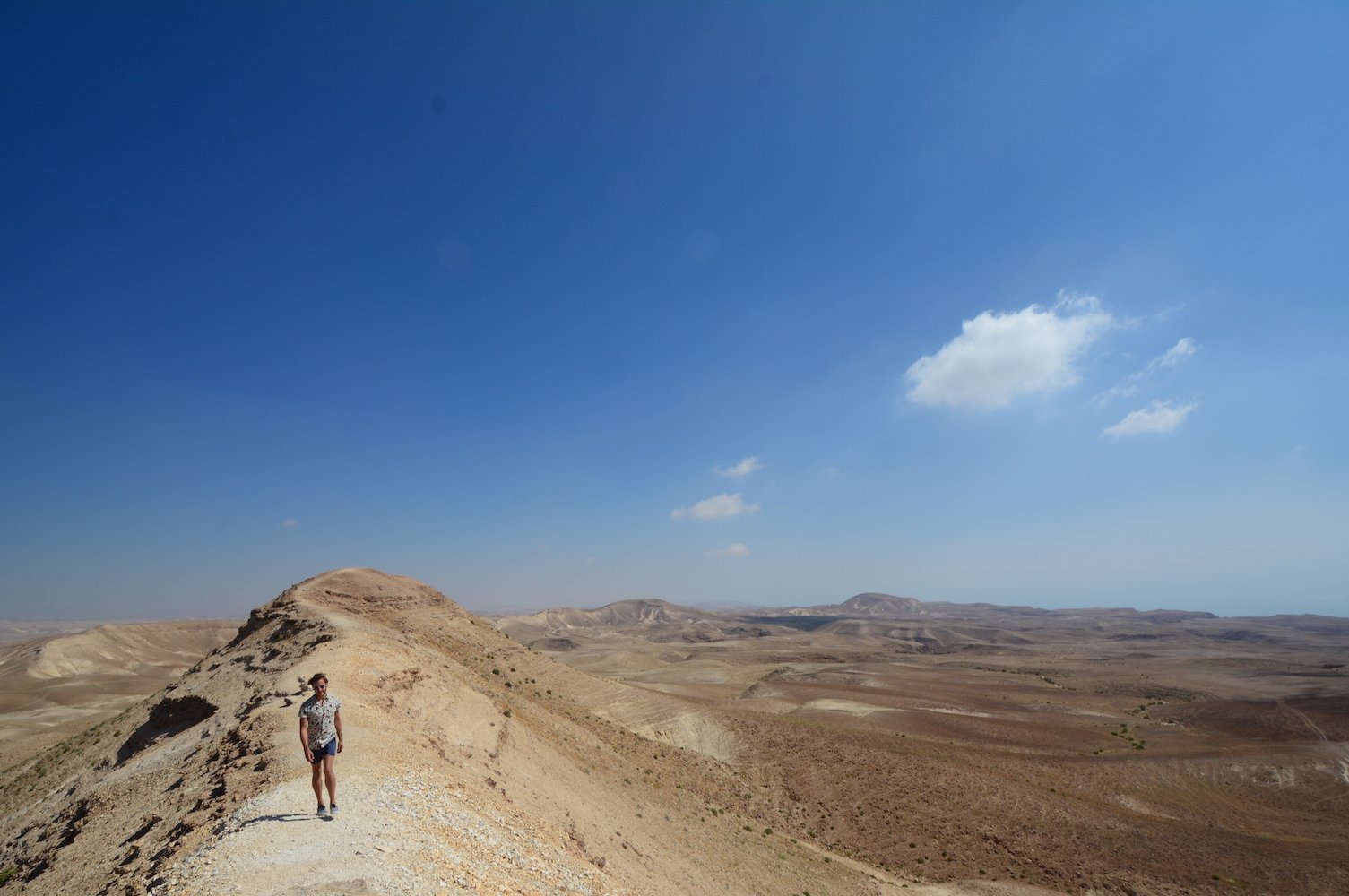 Hiking on a mountain drive at Judean desert Beautiful Israel