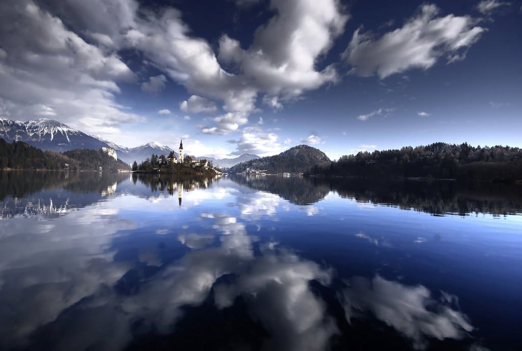 Mind blowing cloud covers Lake Bled of Slovenia