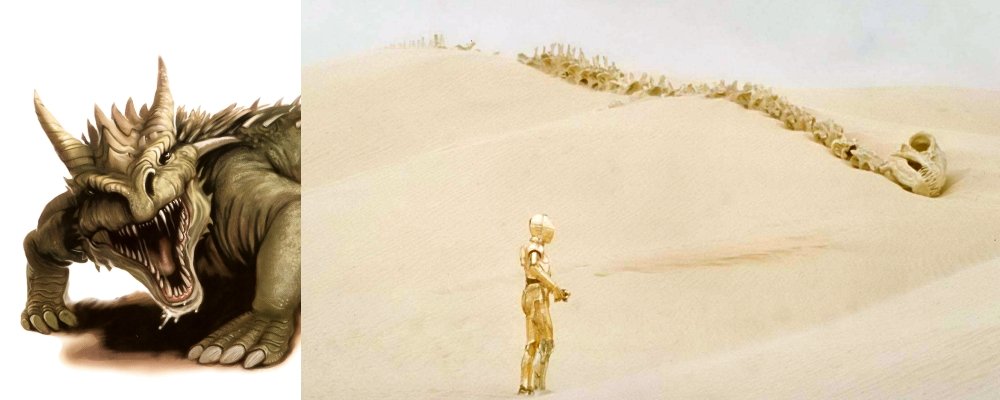 Star Wars Secrets - A New Hope - C3PO and Dragon Skeleton