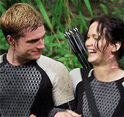 The Hunger Games Revealed - Peeta and Katniss Laughing Gif