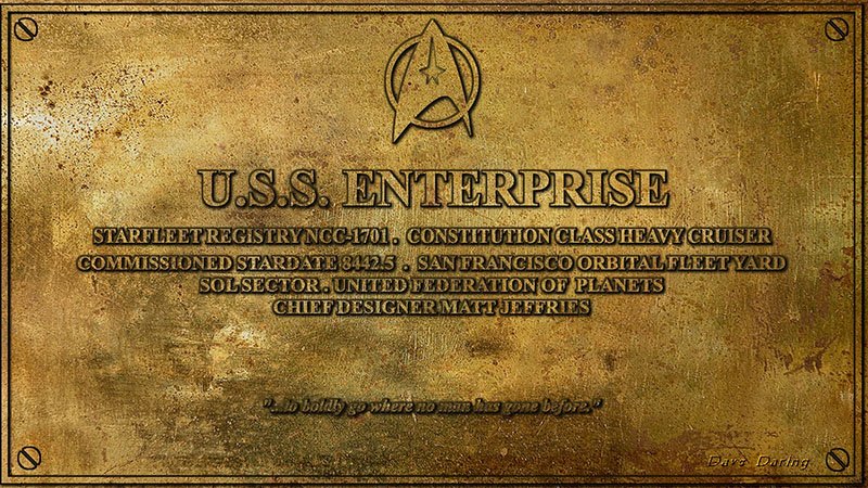 Star Trek The Original Series Secrets - Enterprise Plaque