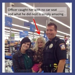 Officer buys woman booster seat