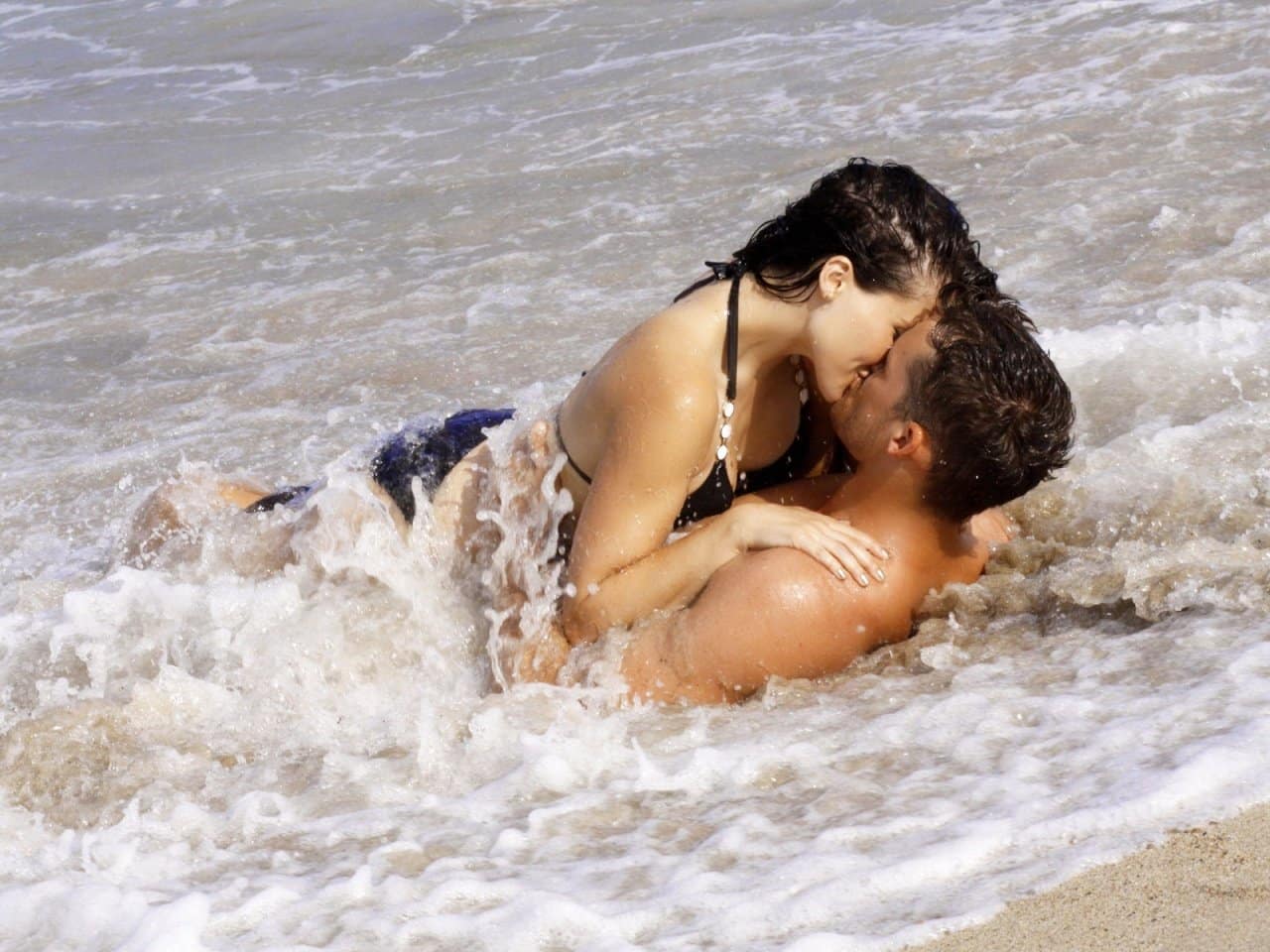 Romantic Kiss for New Year's Eve - Beach