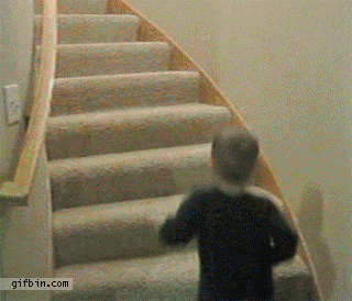 Bedtime Stairs Funny Animated GIF