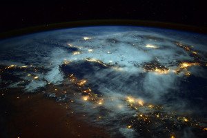 Light bursting scene of Earth from the International Space Station Great Photos