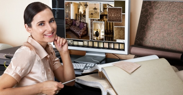 Interior designer working